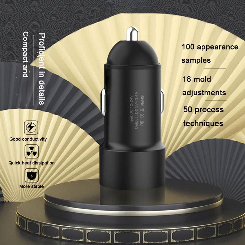 Dual Port 3.4A Car Mobile Phone Charger Fast Charging QC3.0 Mini PD Car USB Type C Charger For Xiaomi 