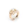 Chic Double Layer Pearl Alloy Geometric Open Ring - Unique Design