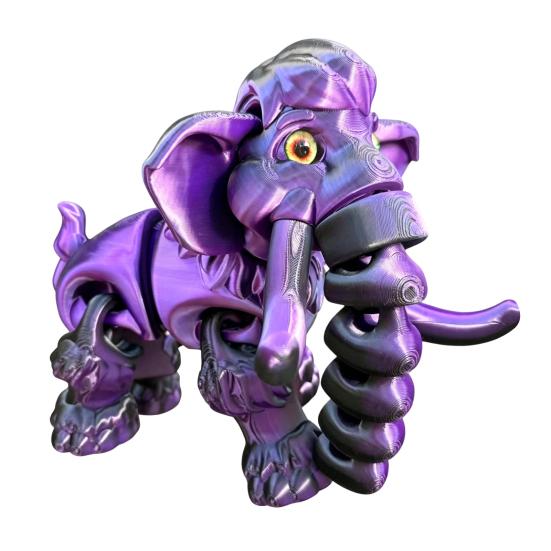 3D-gedruckte Mammutfigur, Elefanten-Ornament mit beweglichen Gelenken, Tier-Fidget-Spielzeug zur Stressbewältigung für Kinder, Dekoration für Zuhause und Büro