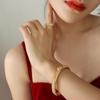 Elegant Gold-Plated Zircon Elastic Bangle: Korean-European Style Women's Jewelry