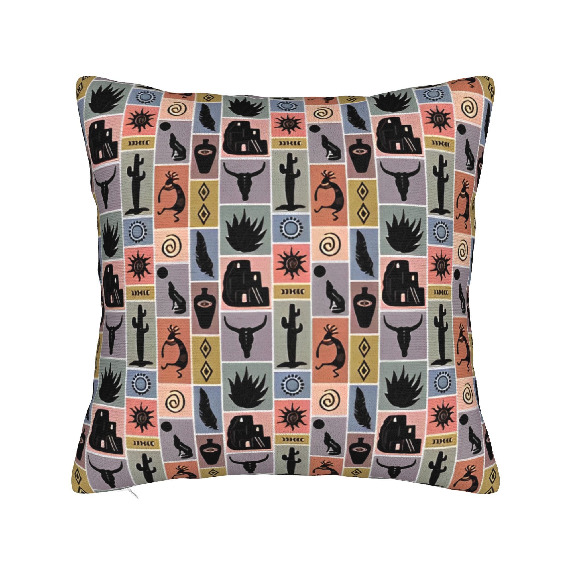 

Kokopelli Flute Player American Indian Mythology Square Pillow Cases Cushion Covers Zippered Decorative Pillowcase for Car 30x30cm 12x12in