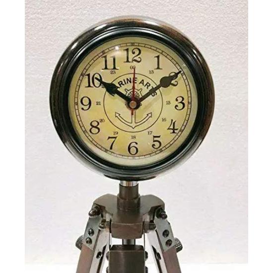 Vintage Style Black Finish Victoria Clock / Antique Marine Table Wooden Adjustable Stand Clock / Wall Decor/ Nautical Gift Home Decor