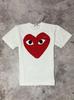 Play Comme Des Garcons White Cotton T-shirt Big Logo Red Heart Size S Unisex T-Shirt