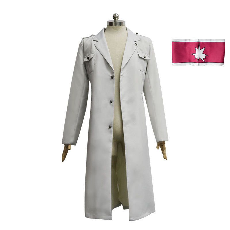 Attack on Titan Season 4 Marley Officer Uniform Cosplay Costume Mare Officer Trench Coat + Red Armband S