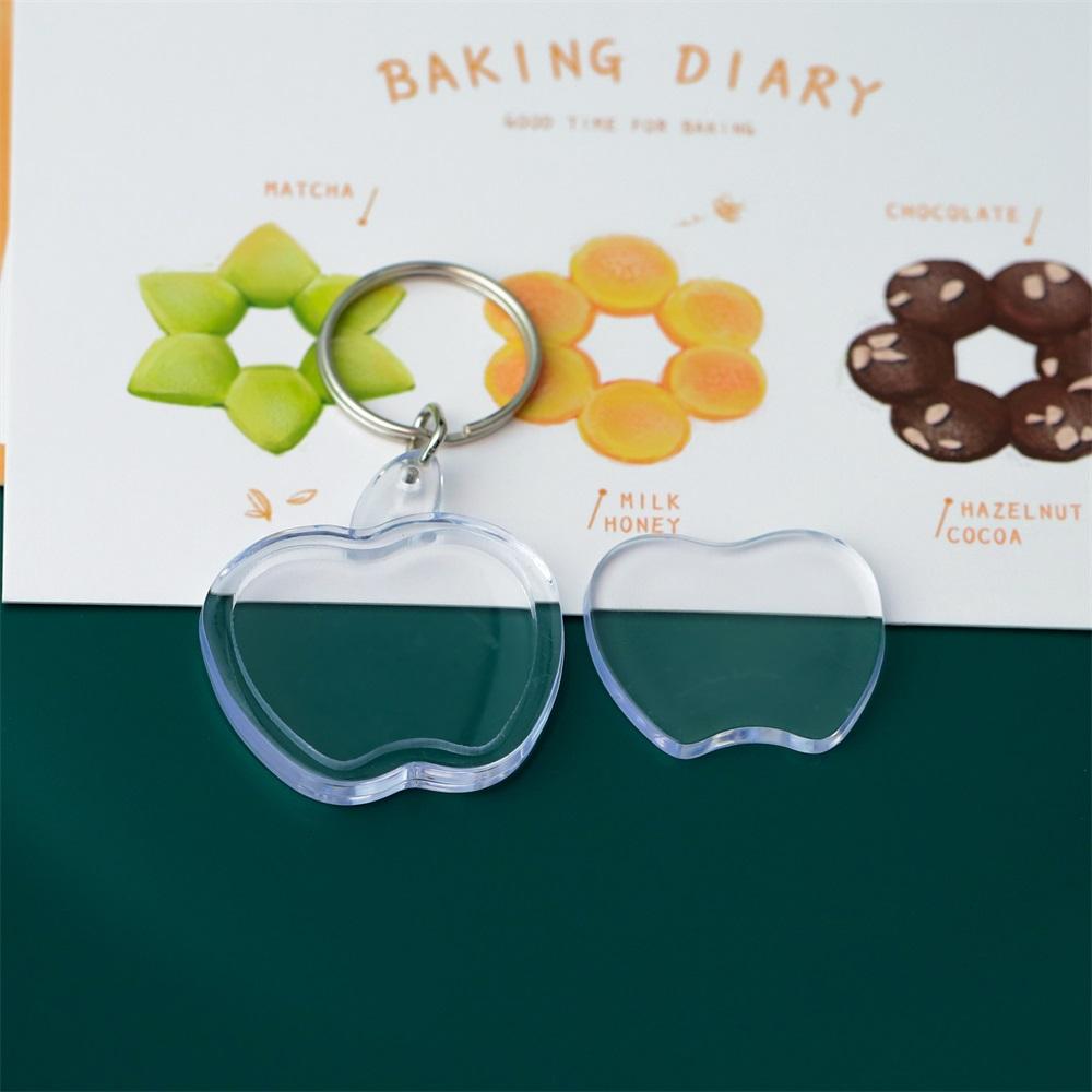 2-5Pcs/Pack Transparent Rectangle Blank Acrylic Insert Keychain Photo Picture Frame Keyring Holder DIY Split Ring KeyChain Gift 2 pcs