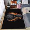 Fiery Warrior Print Rug for Game Room or Outdoor Suitable for Use As an Anti-slip Game Mat for Living Room and Bedroom Sofas