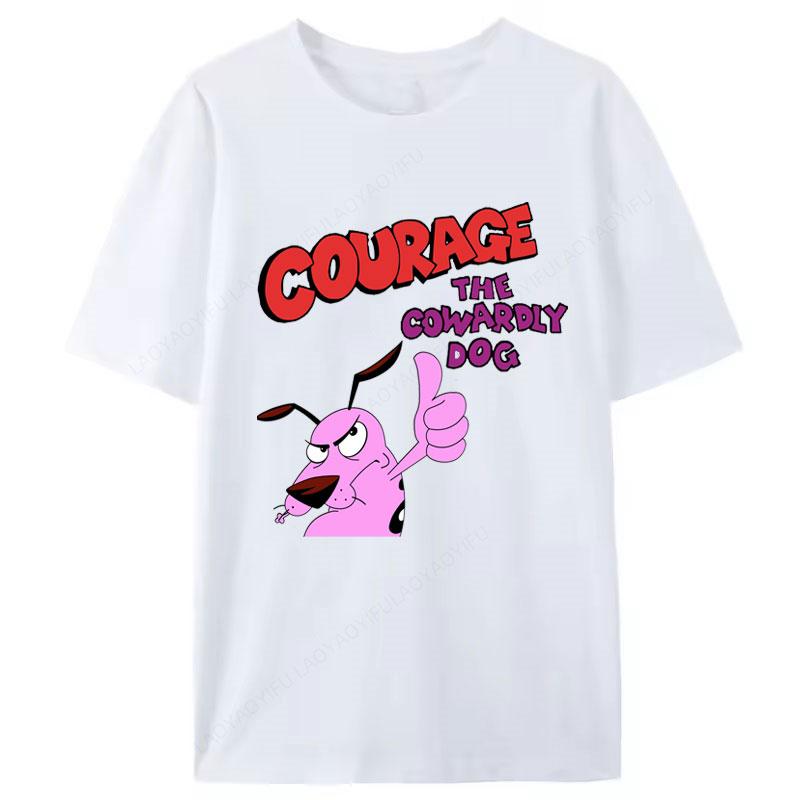 Courage The Cowardly Dog Animated Movie Promo Nerd T Shirt 2025 Summer New Arrival for Kids Gifts Clothes Camisa Creativity Tee