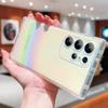 Rainbow Color Phone Cover For iPhone 15 14 Pro Max 13 12 11 Samsung S24 S23 S22 Ultra A23 A24 A53 Camera Protection Shockproof Clear Case