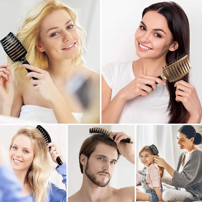 Hair Brush Scalp Massage Comb Hairbrush Bristle Nylon Women Wet Curly Detangle Hair Brush for Salon Hairdressing Styling Tools