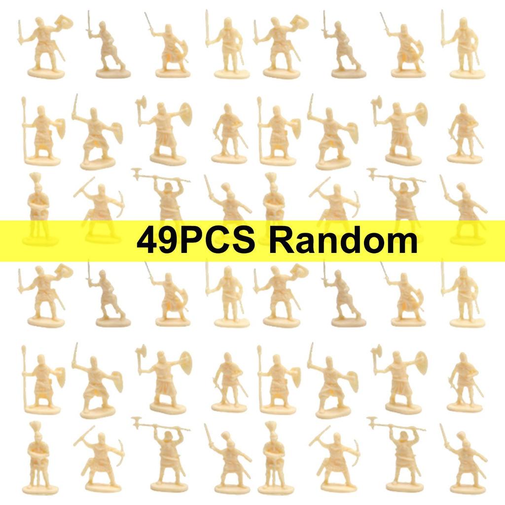 49pcs Mini Medieval Soldier Figurines Detailed Miniature Soldiers for Diorama Tabletop RPG War Games Historical Collectibles ZSY
