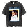 Rapper Tupac 2pac All Eyez On Me Cross Vintage Washed T Shirt Men Hip Hop Fashion Retro Tshirt Mens Casual Oversized Tshirts