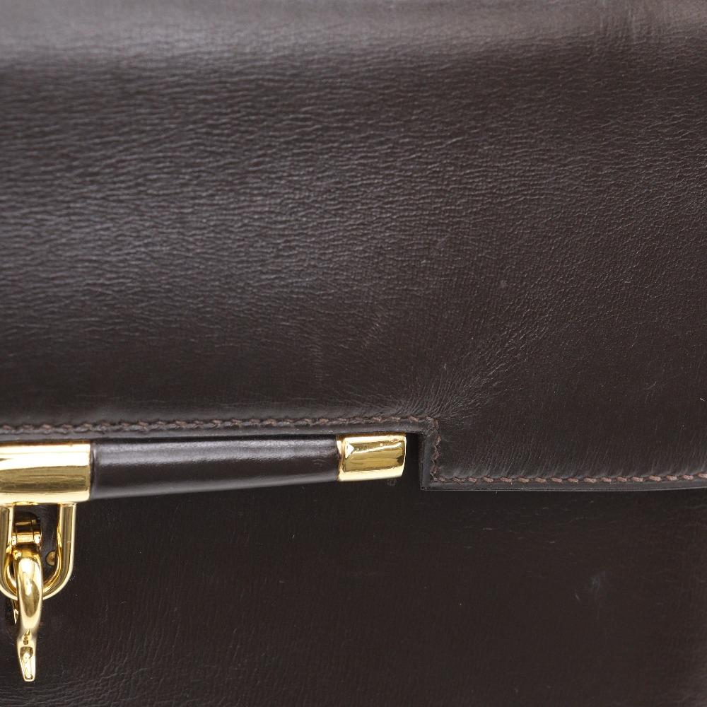 Hermes Paronniere Handtasche vintage Braun Box carf Damen Gebraucht