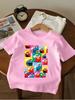 Cute Sesame Street Cartoon Short Sleeve Tee For Children Summer Casual Crewneck Top Boys Girls Age 3-14