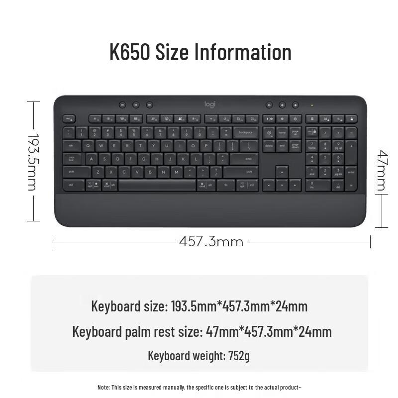 Logitech K650 Wireless Bluetooth Full-Size Keyboard