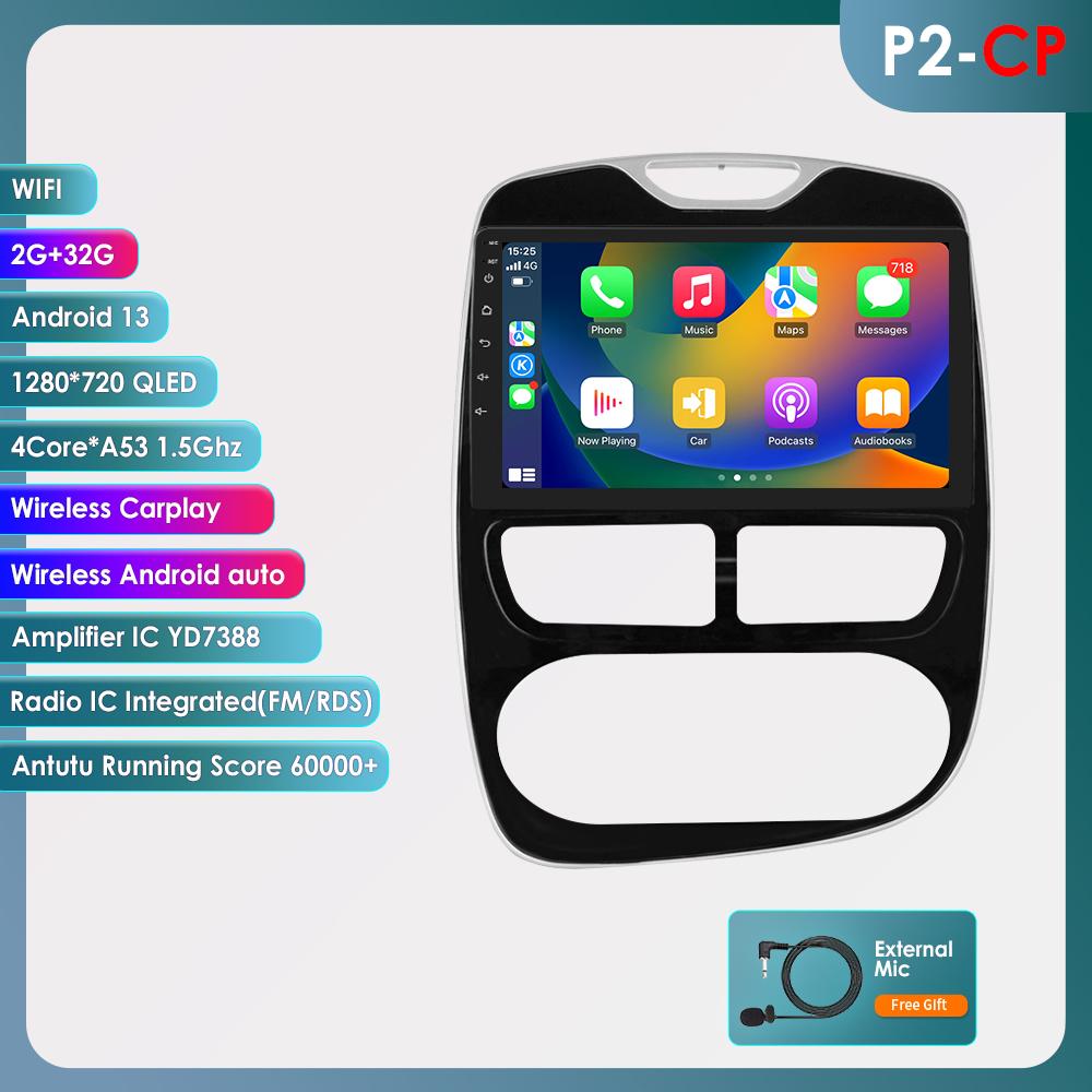 Hizpo 8+128G Wireless Carplay 4G-LTE 2din Android Autoradio for Renault Clio 4 2012-2016 Car Multimedia Stereo GPS Navi Audio Intelligent Video BT