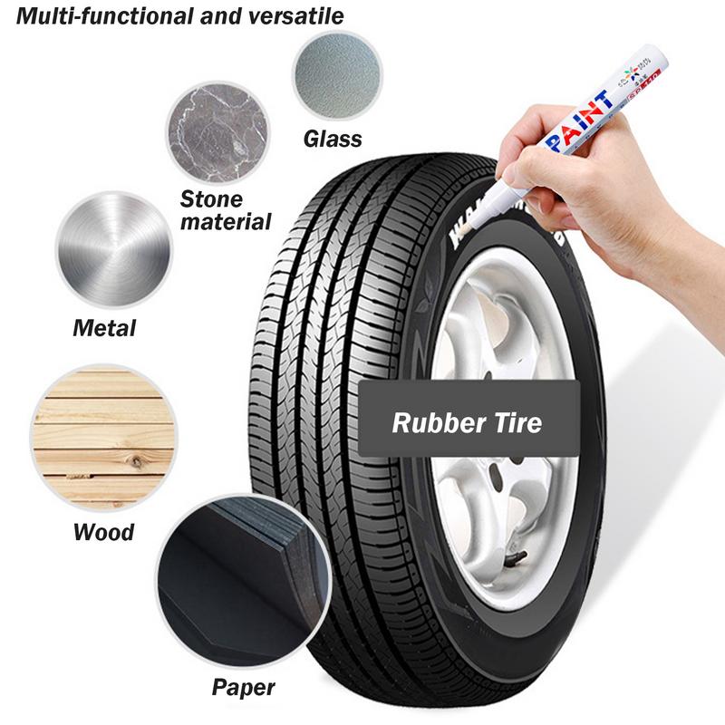 Oil-Based Paint Markers 12pcs Oil-Based White Paint Pen Marker No Fading Quick Drying Vehicle Maintenance Tool Drawing Crafting