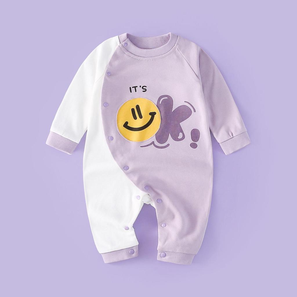 Unisex Cotton Baby Romper - Spring/Autumn Cartoon Onesie for Newborns