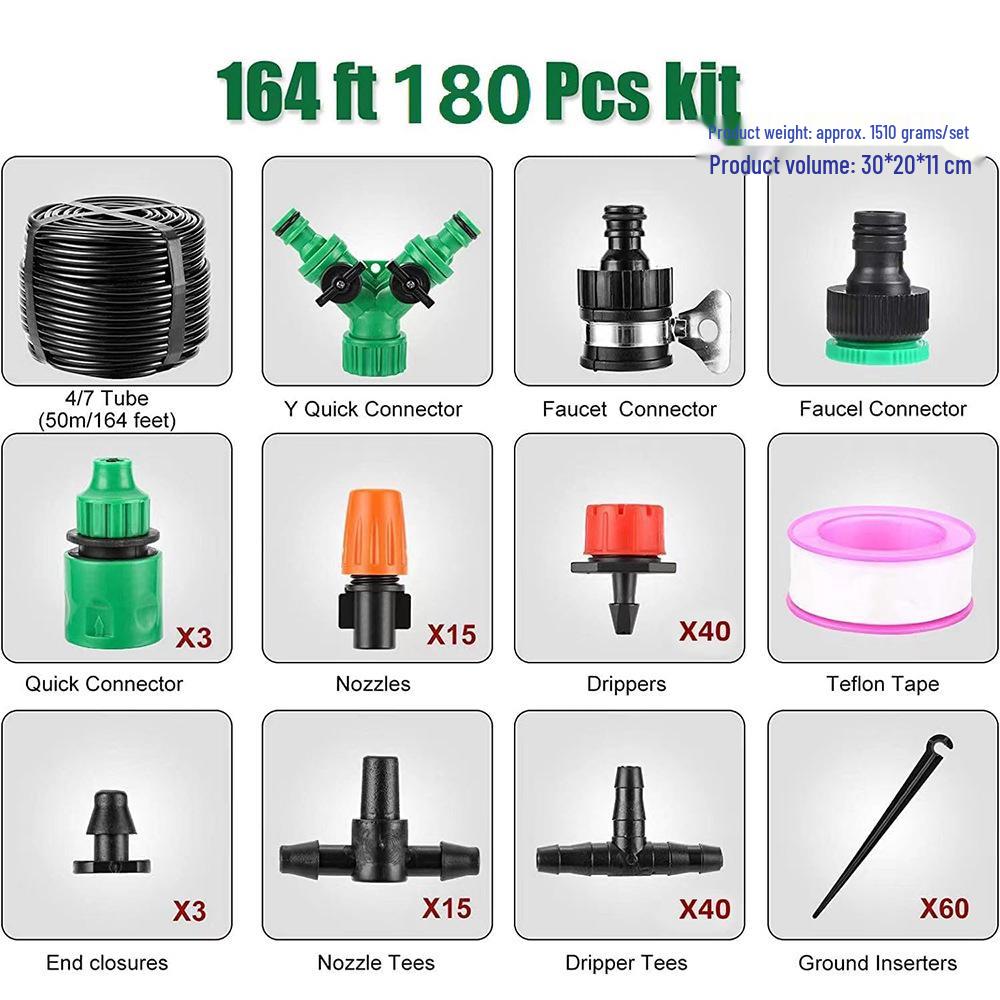 50m Adjustable Drip Irrigation Kit for Automatic Plant Watering