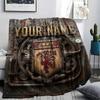 Custom Name,Manchester United FC Printed Flannel Blanket, Soft Throw for Bedroom Sofa, Washable, Christmas Present, Great Gift.