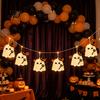 Lightweight Easy Hang Holiday Ornament Halloween Ghost String Lights, Fabric Witch Hat Devil LED Hanging Battery Operated Scary Party Decor for Party,