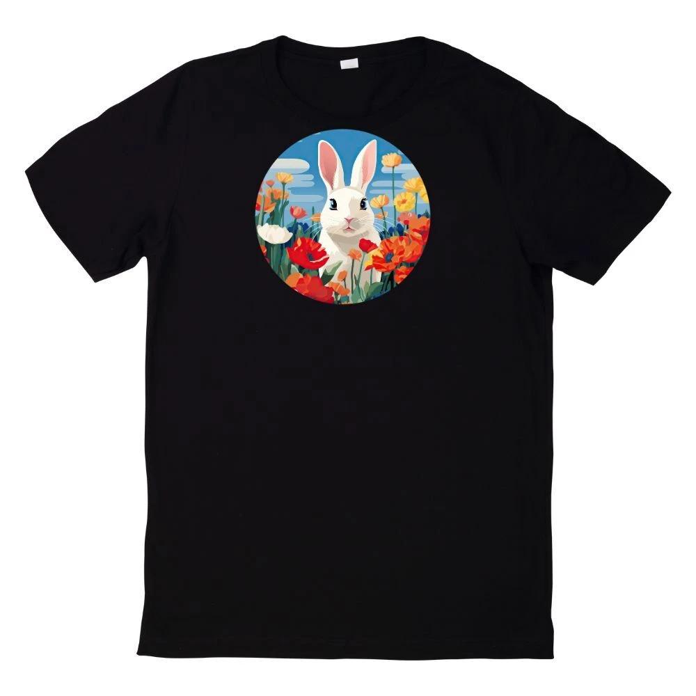Weißes Kaninchen Illustration T-Shirt XL