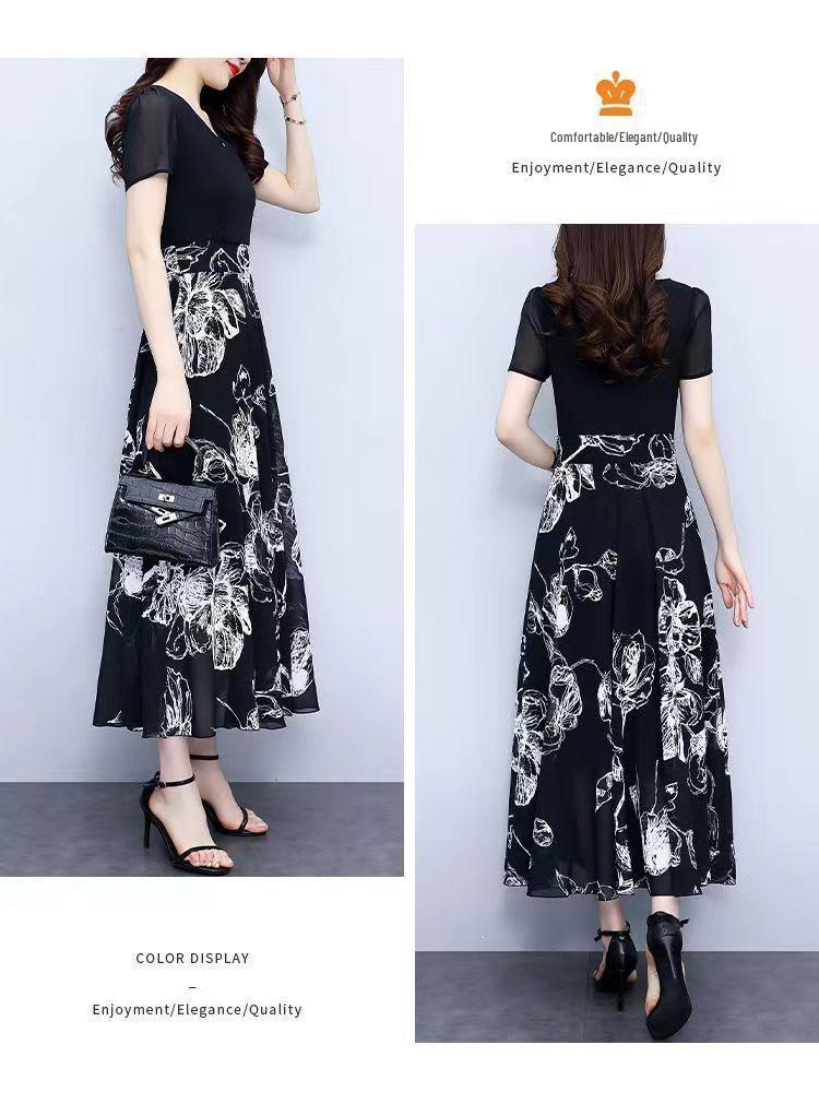 Black Summer Slimming Plus Size Flattering Fairy Dress for Women