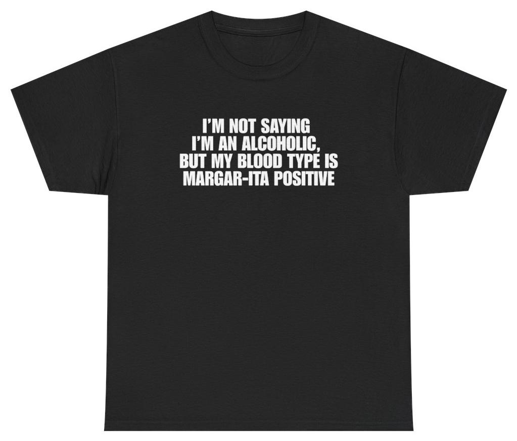 Funny Margarita Blood Type Tee Unethical Threads XXXL