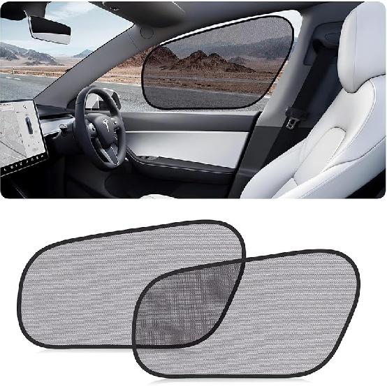ZATOOTO Car Window Shades For Tesla Model Y Rear Window, Baby Window Shades For Back Window Sun Shade Semi-Transparent Cling Car Window Sun Blocker Transparent for front