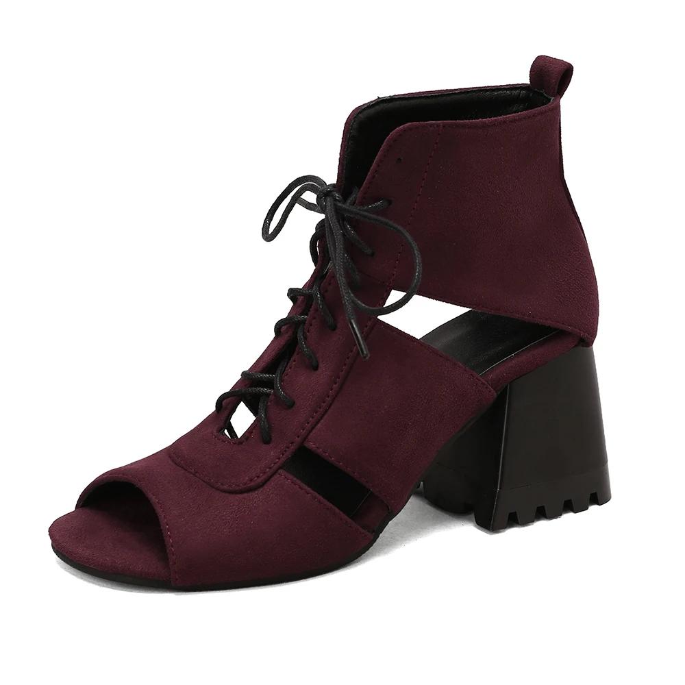 

Мода Мода Ботильоны с открытым носком для женщин Сандалии Обувь Сексуальный Деним Высокие каблуки Платформа 2025 Лето Женские Леопардовые На шнуровке Mujer 41 4 37 вино красного