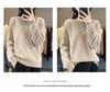 Women's Slimming Wool Pullover Sweater - Loose Knit, Versatile Autumn/Winter Base Layer, Solid Color, Round Neck.