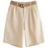 Summer Women's Shorts Plus Size Loose Casual Pant Wide-legged Trousers with Belt