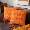 Halloween Pillowcase 3D Pumpkin Pattern Solid Color Hidden Zipper Square Shape Long PV Velvet Bedroom Living Room Sofa Decoration Pillowcase Pillow