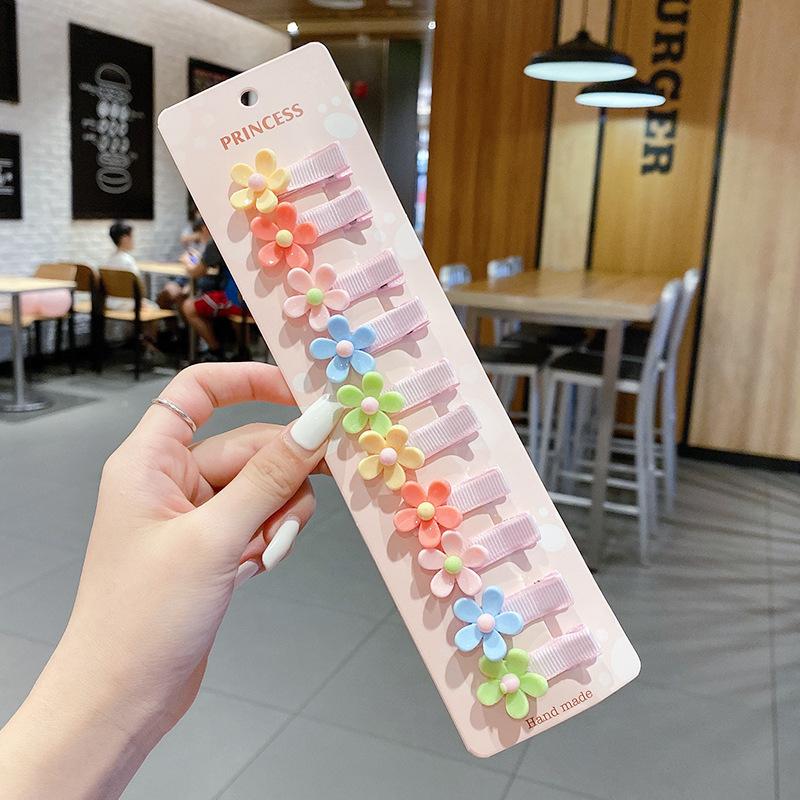 Cartoon Hairpin for Little Girls, Cute Bangs Clip for Kids, Plastic Resin Hair Accessories, Fabric Headwear for Children