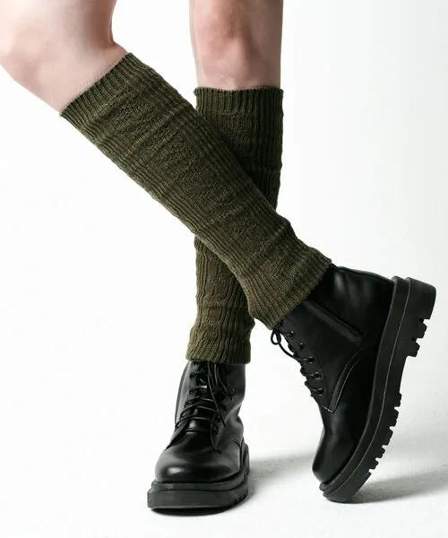 [CP] Knitted Leg Warmers Winter Foot Warmers [KHAKI] Daily Socks ver.