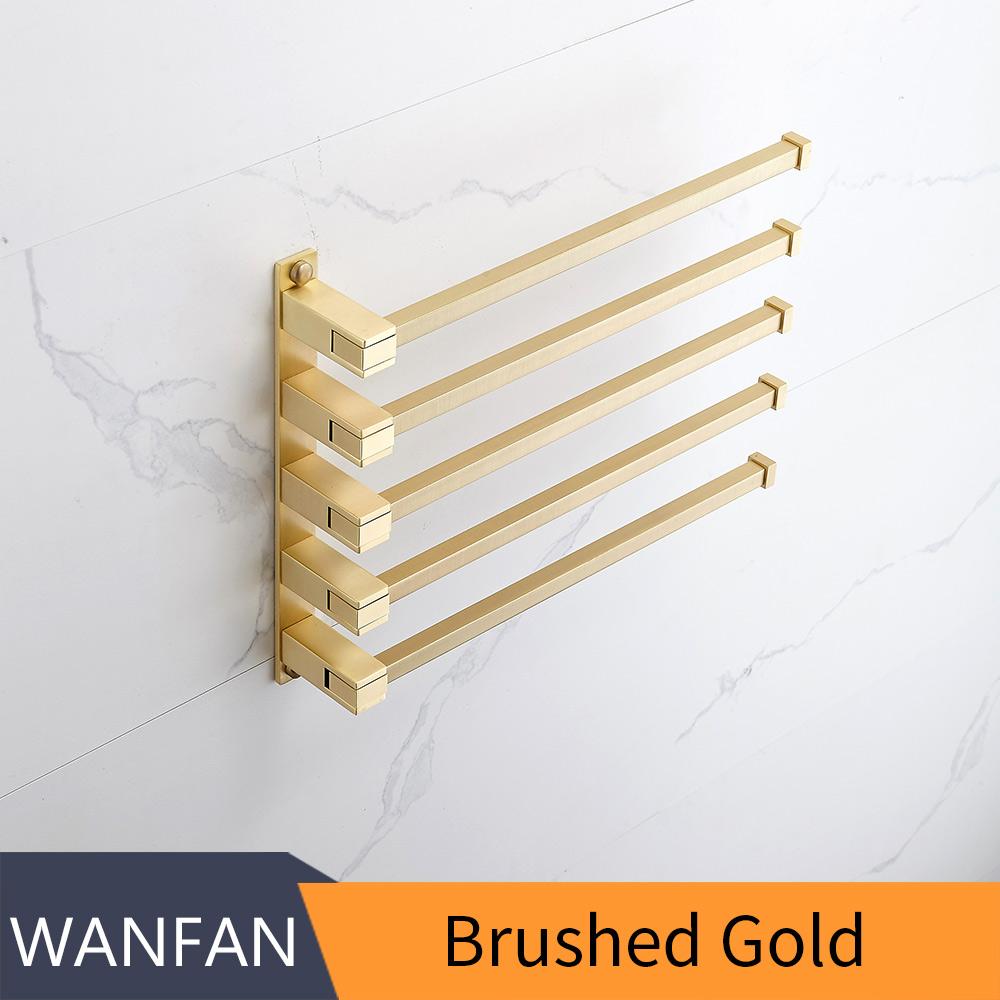 

Towel Racks Chrome 5 Layer Activities Towel Bar Holder 180 Degree Rotation Wall Bathroom Accessories Hanger Shelf 7535