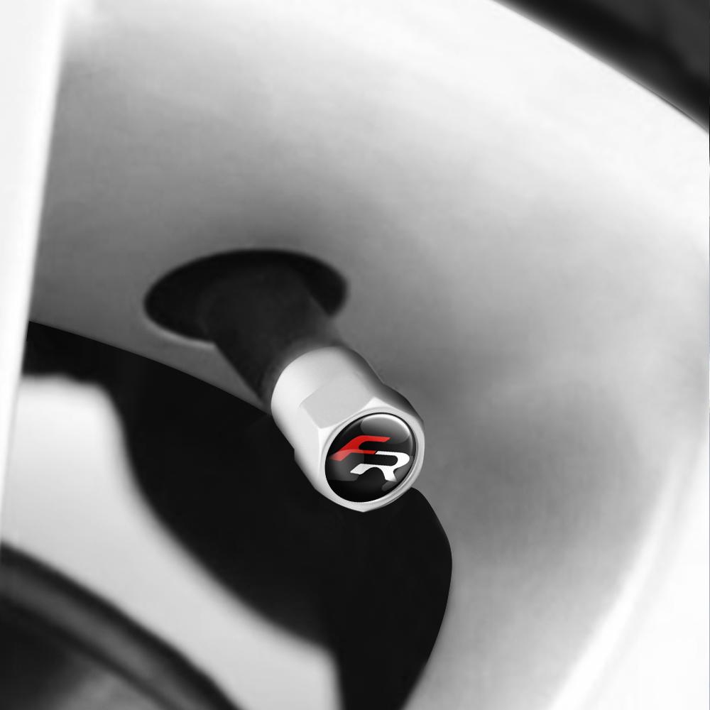 Ussh2 4Pcs Car Wheel Tire Valve Caps Tyre Stem Cover Bolt-In Accessories For Seat Cupra FR Ateca Ibiza Cordoba Leon Exeo Altea Arona