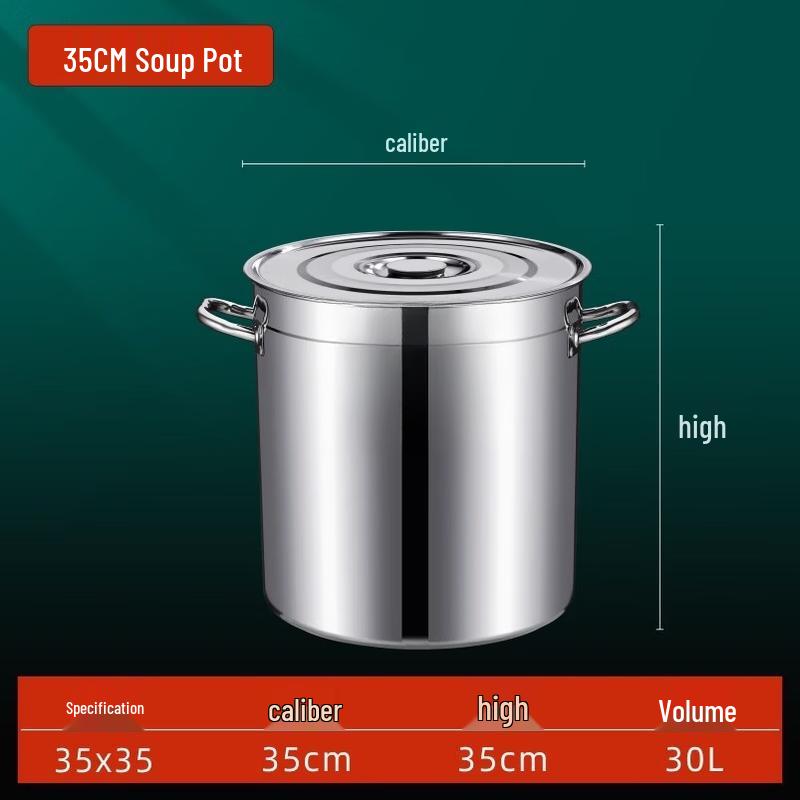 JPHZNB Thickened Stainless Steel Induction Soup Pot with Lid