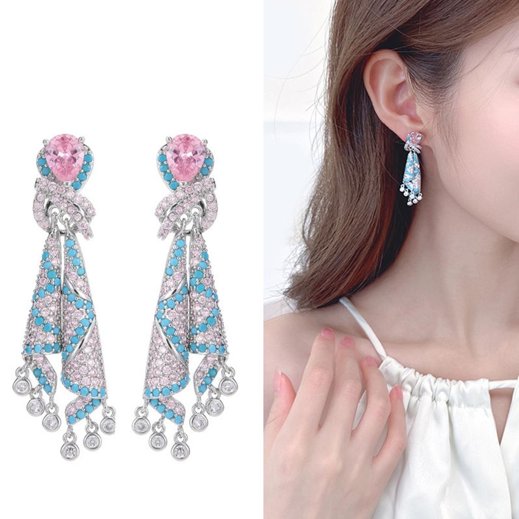 Colorful Ribbon Earrings Women Earrings Pendant Earrings Alloy Texture Perfect for Daily Wear and Various Occasions