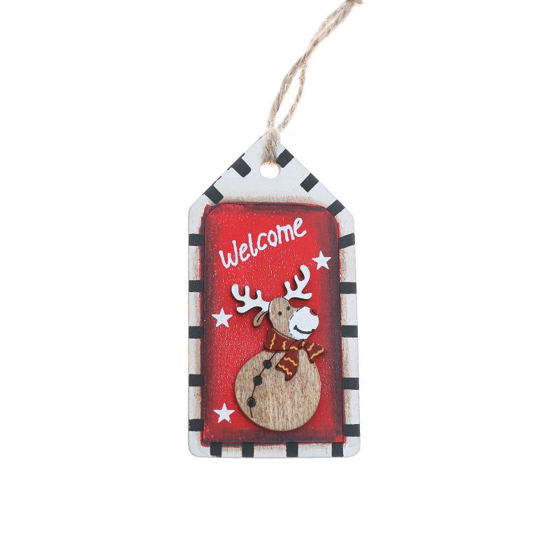 Gangheng Retro Wooden Christmas Tree Ornaments – ID Holder & Nordic Creative Hanging Decor