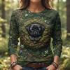 Autumn and Winter Women's Puppy 3D Printed Crew Neck Long Sleeve T-Shirt