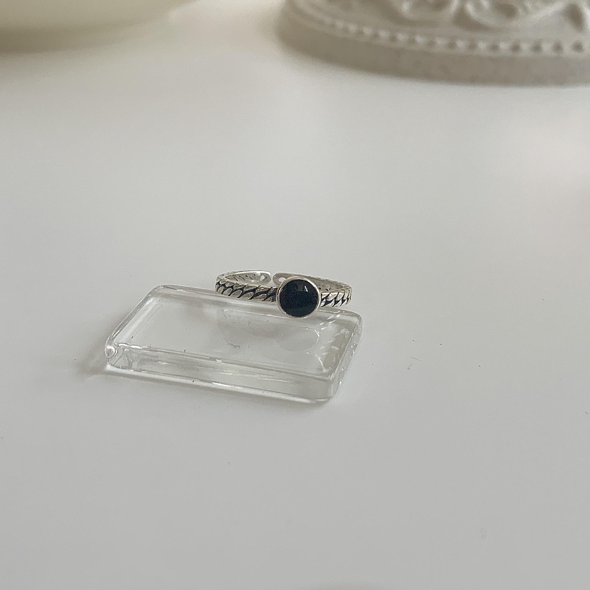 

Кольцо из стерлингового серебра с эффектом потертости, регулируемый указательный палец в стиле ретро для женщин, тренд 2021 года Adjustable Open Size