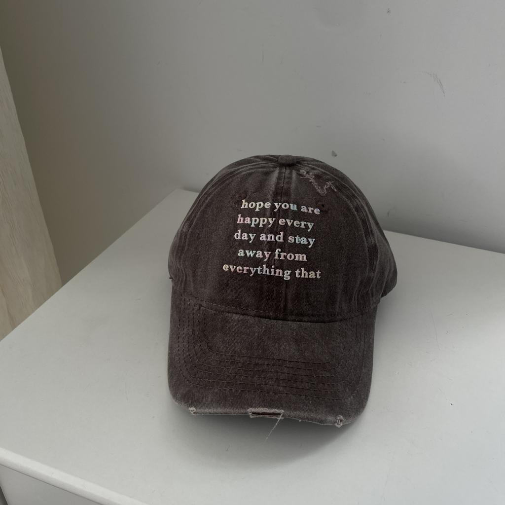Retro Small Letter Baseball Cap Women'S Spring And Summer Cap Versatile Head Circumference Hip Hop Hat Trendy Man