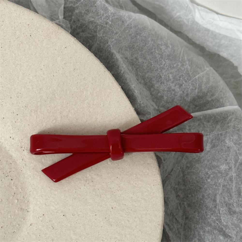 French Retro Style Hair Clip Red Barrettes Fashion Duck Billed Clip  Beauty