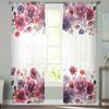 Flowers Leaves Watercolor Sheer Curtains Modern Gauze Curtain for Living Room Bedroom Voile Yarn Curtains