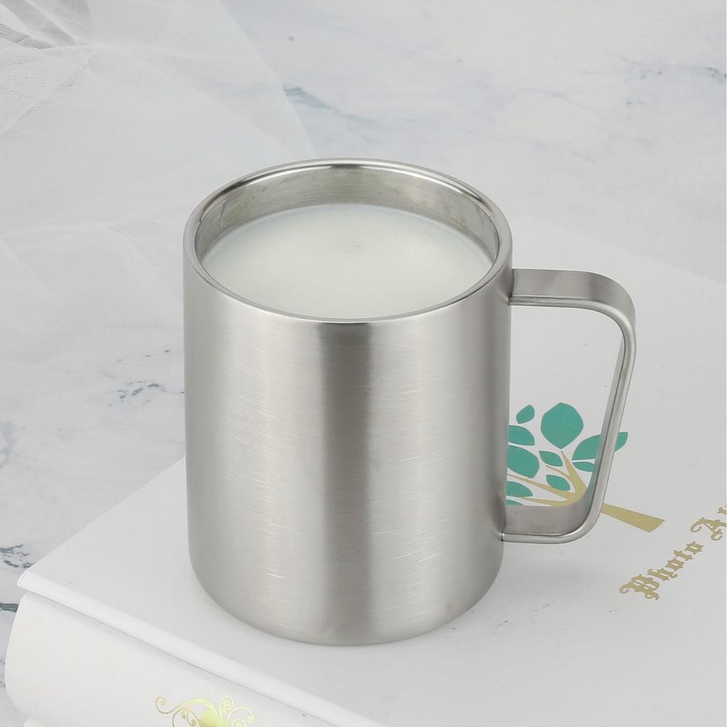 300ml Double-Layer Insulated Coffee Cup - 304 Stainless Steel, Thermal Milk and Mouthwash Cup, Customizable Logo.