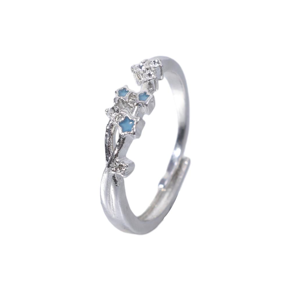 Süßes Paar Nacht Leuchtender Stern Stil Einzigartiges Design Premium Haptik Verstellbare Ringe Einfache Öffnung Leuchtende Liebhaber Exquisiter Ring gray