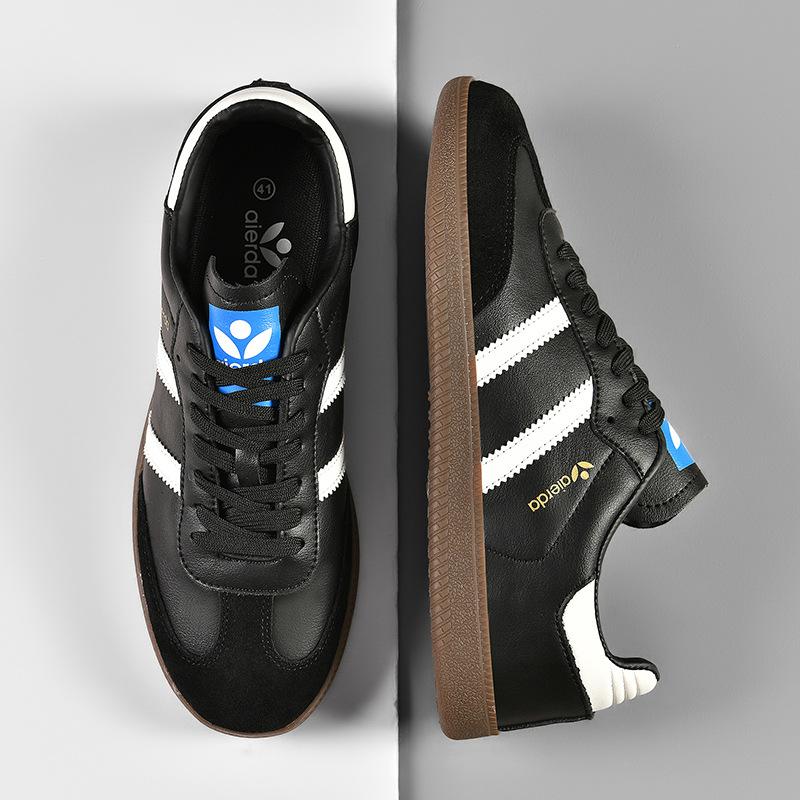 Leather German Training Shoes Women's 2025 New Summer Breathable Thick-soled Versatile Explosive Shoes Casual Niche Board Shoes New