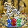 Fourcart Handmade Glass Feng Shui Lucky Dragon, Size: Dragon Width: 10cm, Mirror Width: 111cm, FG109XS