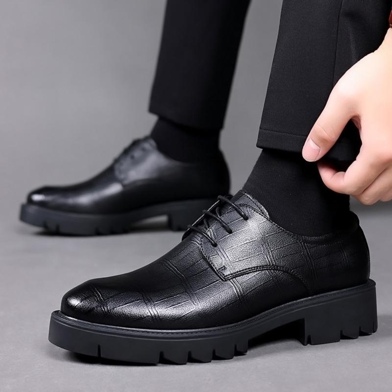 Fashion Hidden Heel Cow Leather Men Shoes Office Work Elevator Shoes Brand Man Business Oxfords Footwear Suit Shoes Lift Sneakers