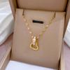 Love Ring Exquisite Furnace Real Gold Necklace Women'S Collarbone Chain With Jewelry